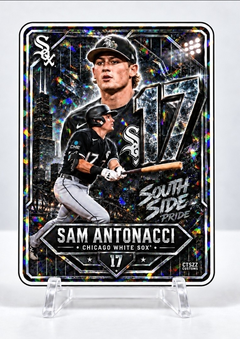 Sam Antonacci Chicago White Sox Custom Art Card Cracked Ice Holo #17