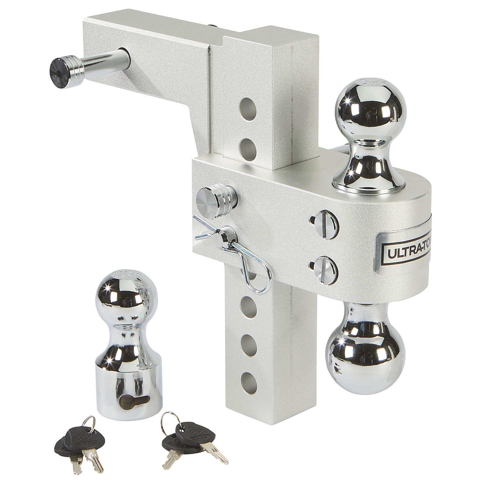 Ultra-Tow 8in. Adjustable Aluminum Dual Ball Mount with Third Ball, Class IV,