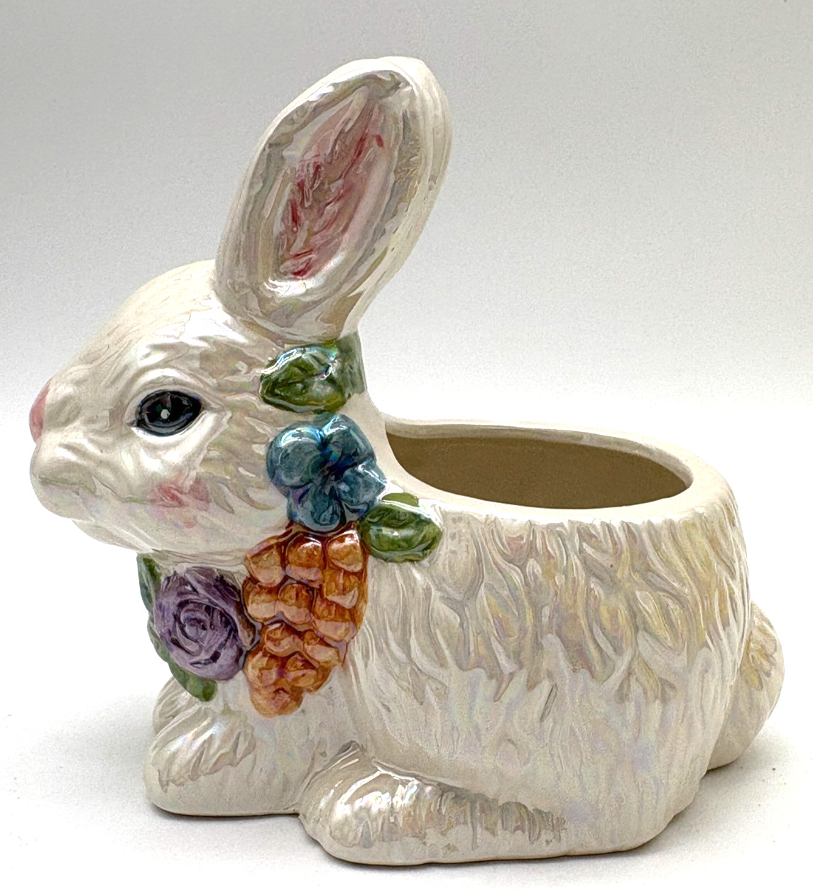 Bunny Rabbit Planter Multicolor Luster Finish Hermitage Potteries