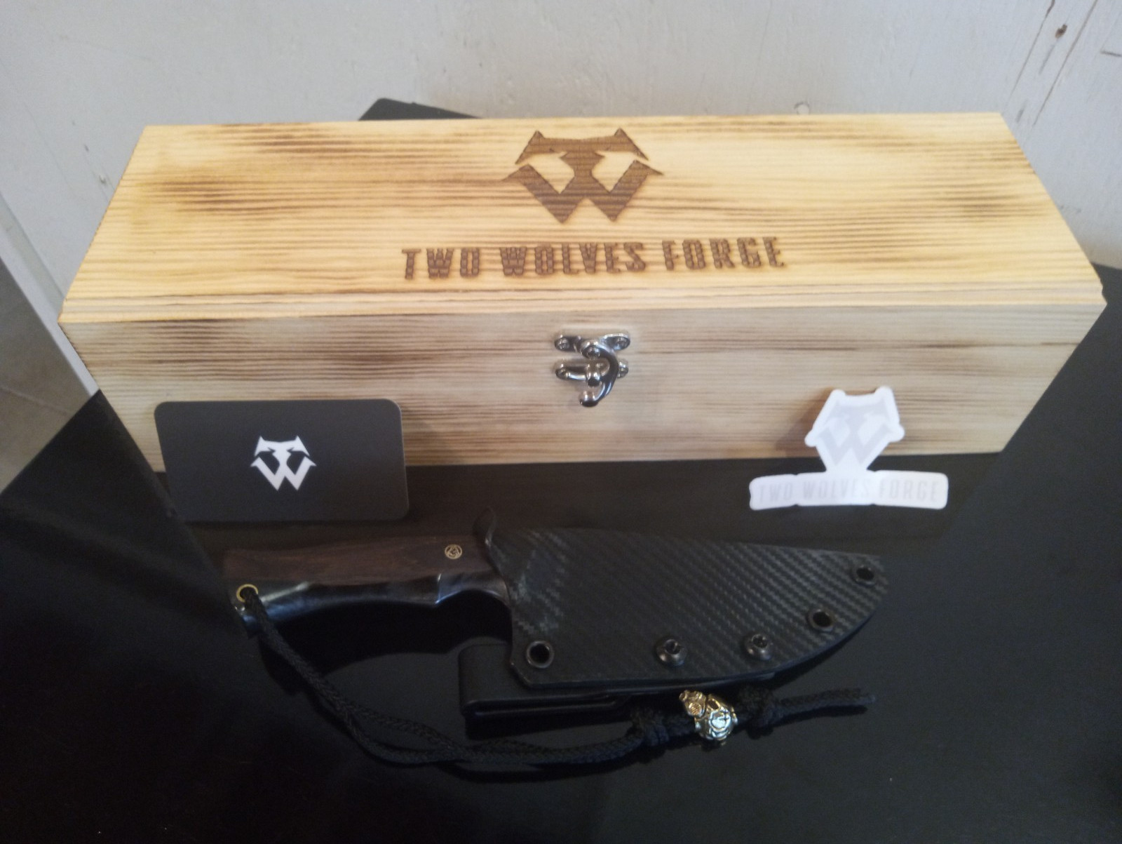 TWO WOLVES FORGE(Andrew Swanger)* Forged In Fire* 8.75\'\' BushCraft Knife. 80CrV2