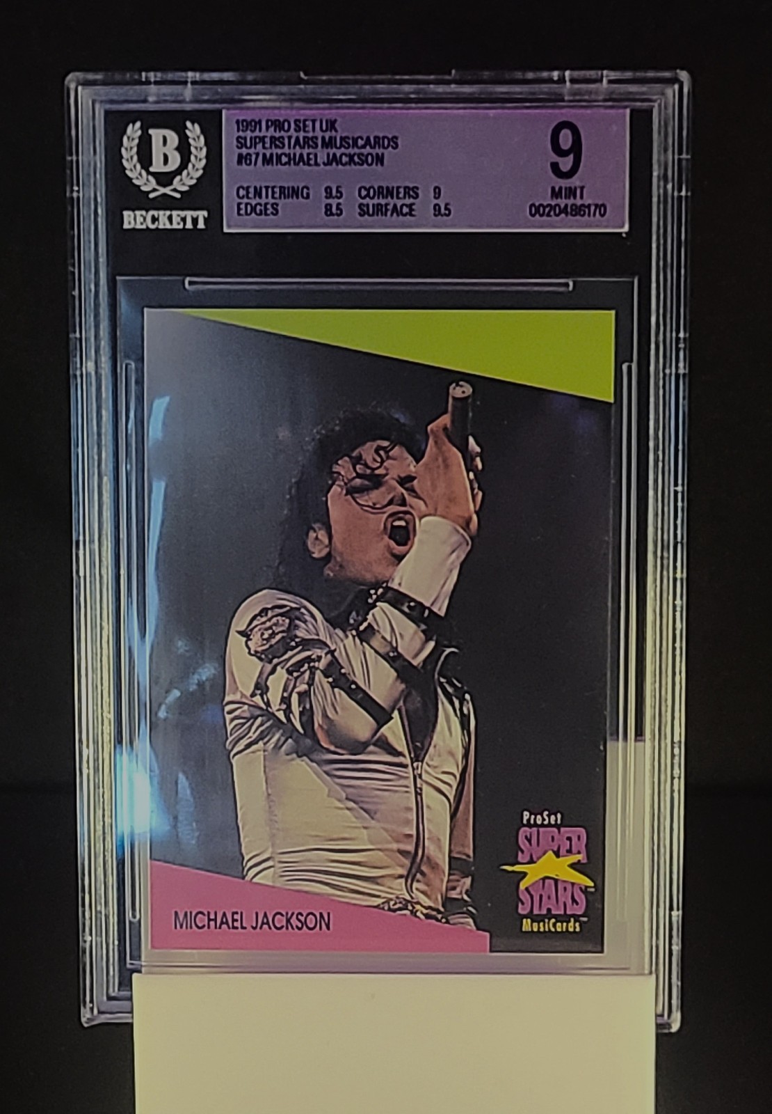 1991 Pro Set SuperStars MusiCards #67 MICHAEL JACKSON -Live Performance BGS 9