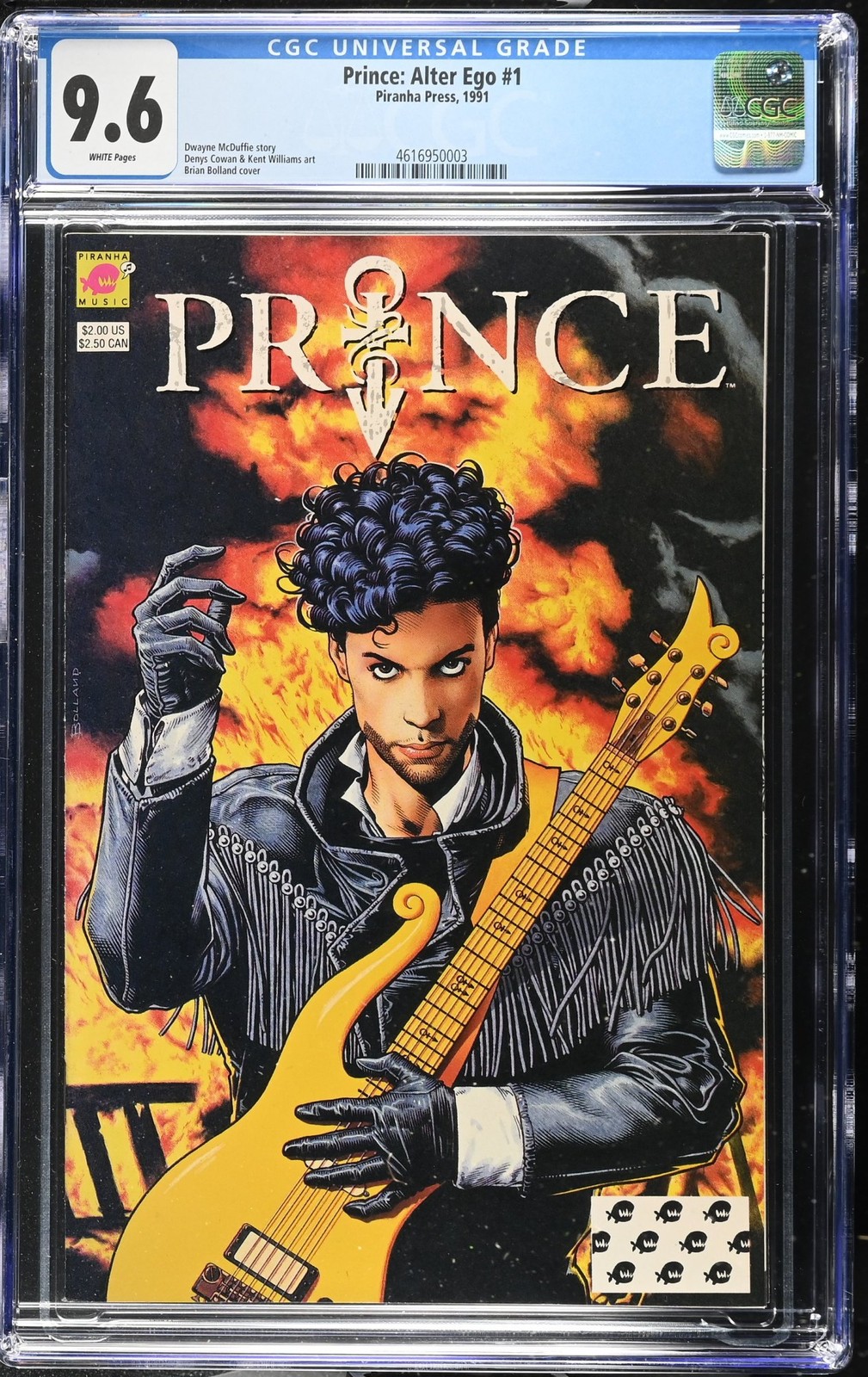 Prince: Alter Ego #1 CGC NM+ 9.6 White Pages Piranha Press 1991