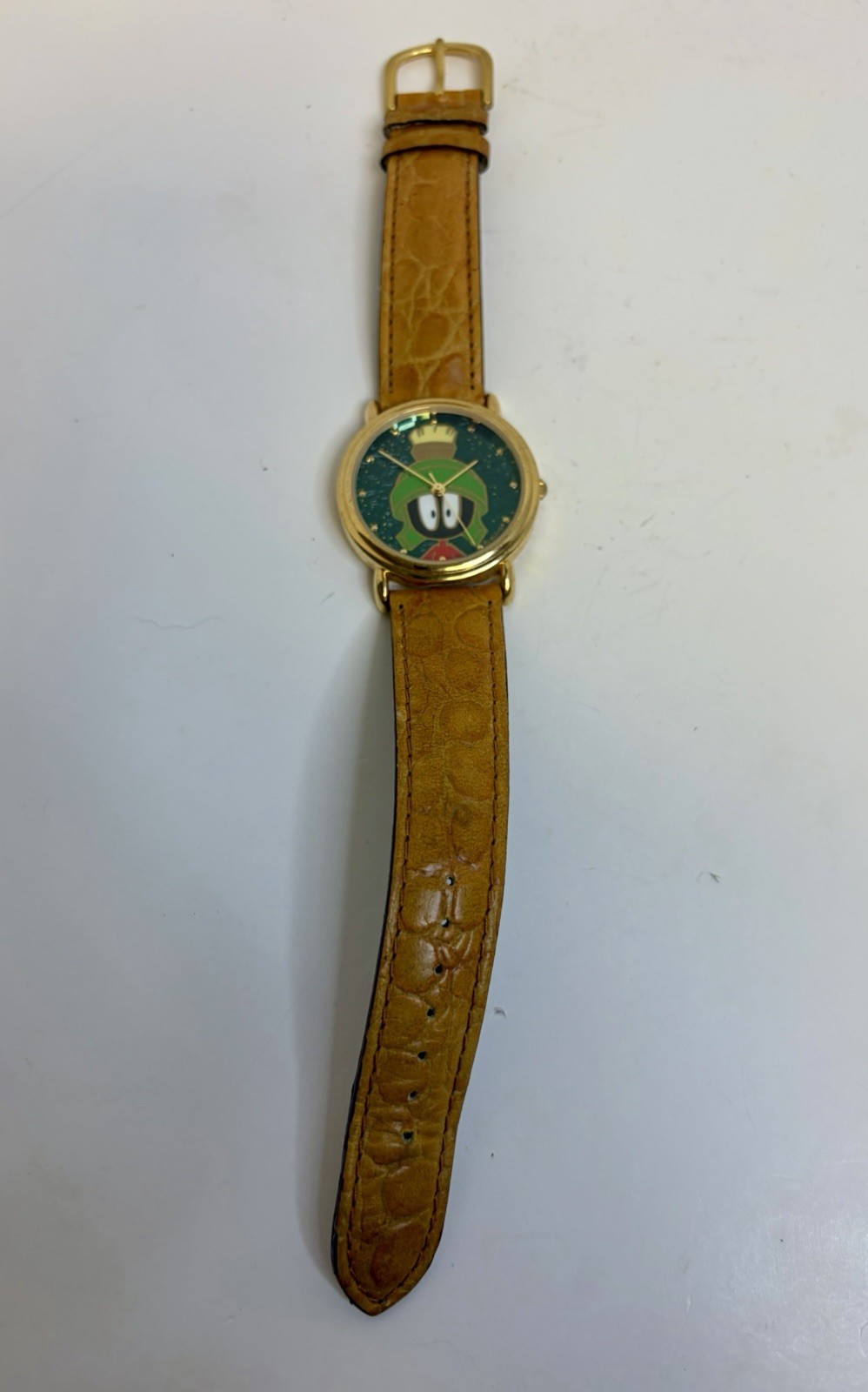 1994 Armitron Marvin The Martian Watch. Brown Leather Band.  Please Read.