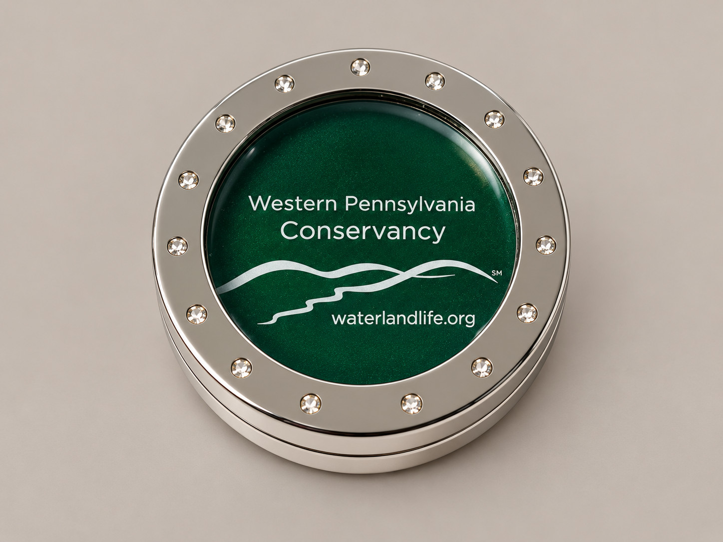 Western Pennsylvania Conservancy Desktop Paperweight Magnifying Glass Chrome