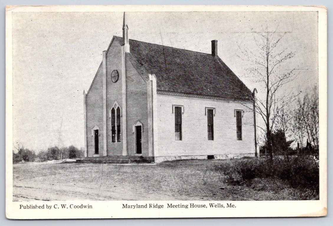 Antique Maine Postcard WELLS Maryland Ridge Meeting House 1910