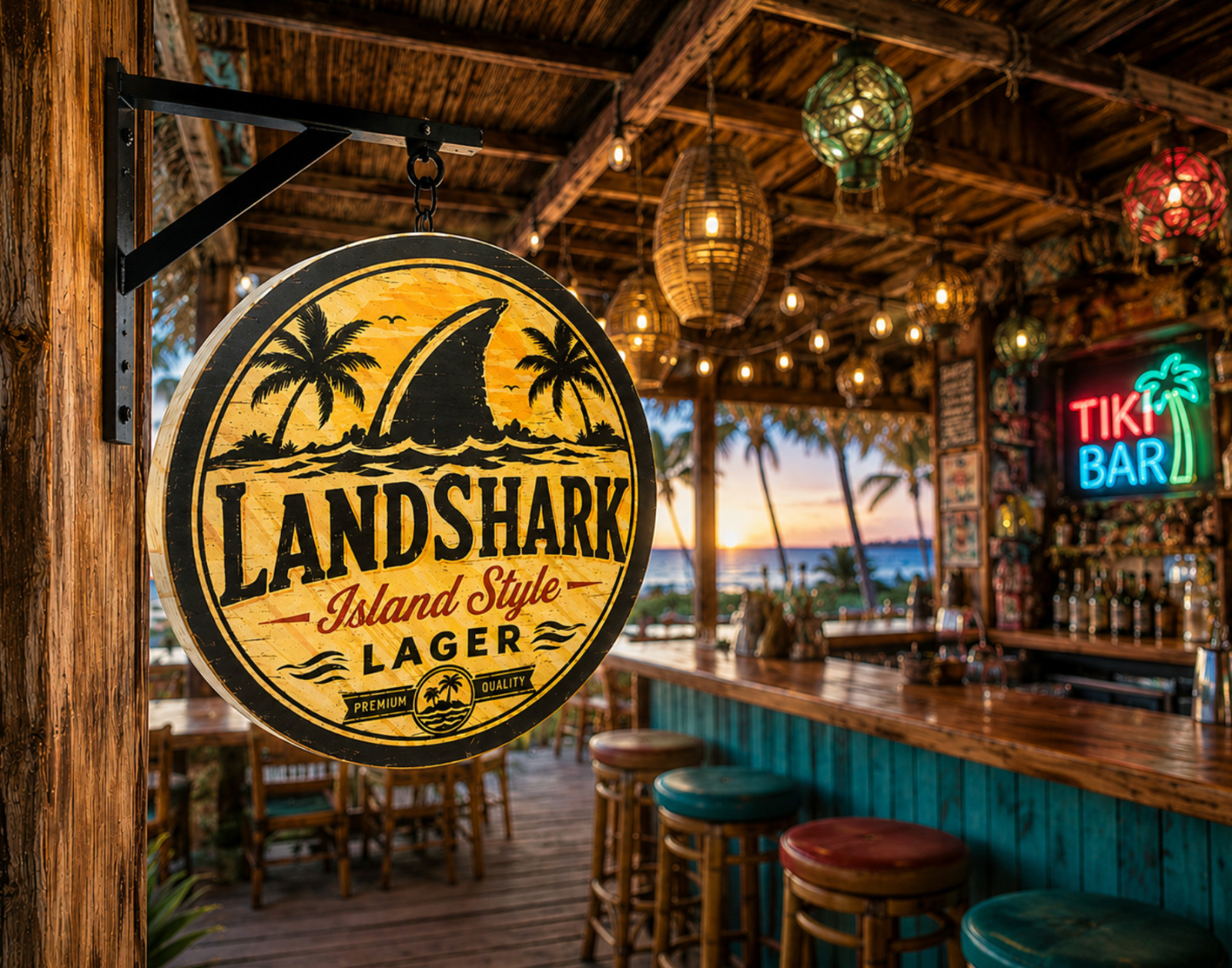 Landshark Lager Double Sided Pub Sign Landshark Lager Double Sided Pub Sign