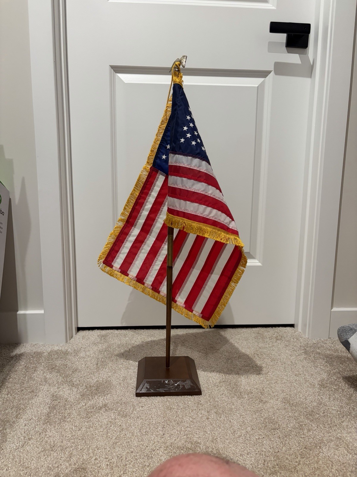 USA American Flag On Platform Eagle On Top - 31 in Top To Bottom Patriotic Item