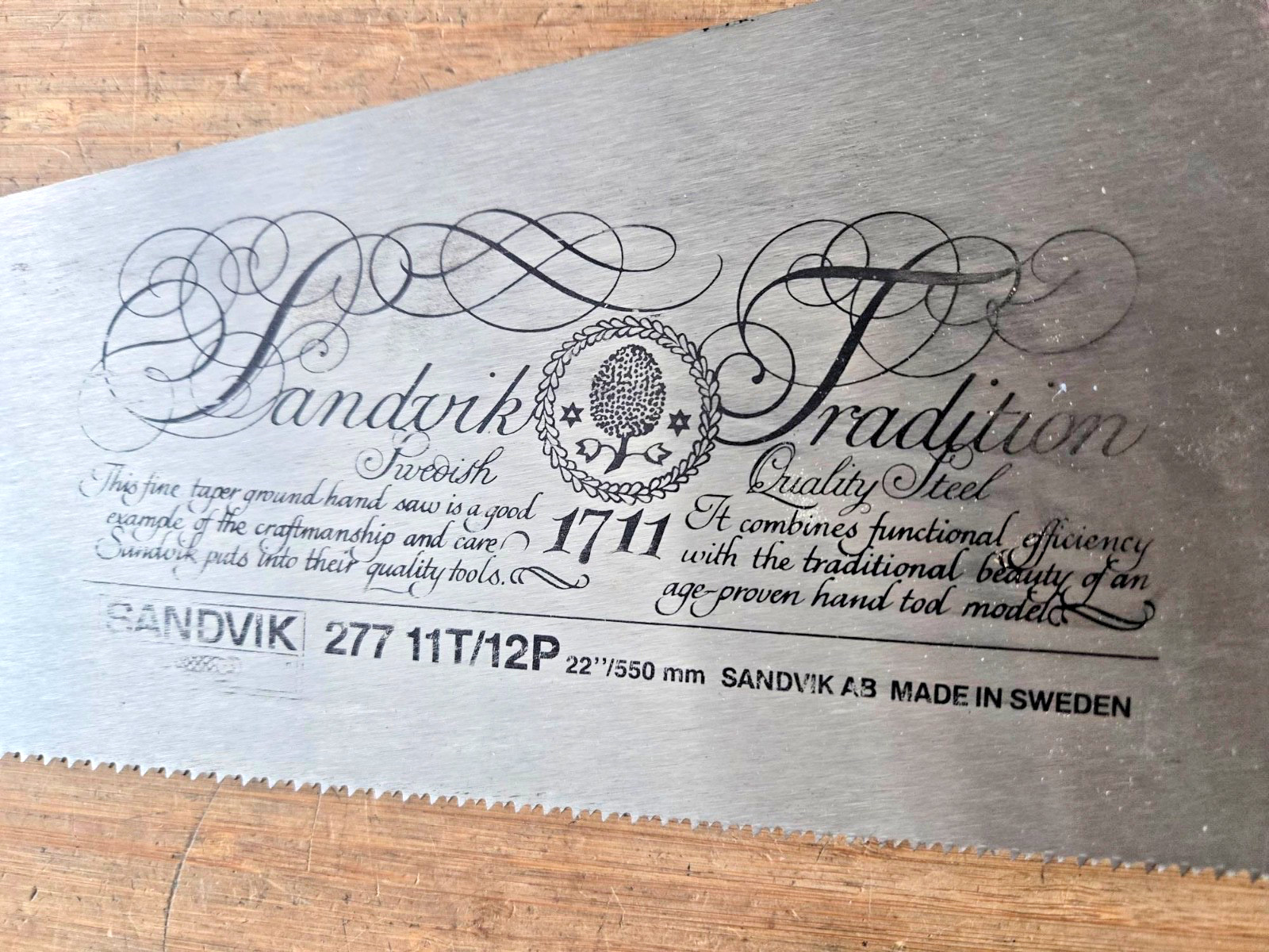 Vintage SANDVIK no. 277 Saw 11T/12P 22\'\'/550mm - Made in Sweden* Nice * Vintage SANDVIK no. 277 Saw 11T/12P 22\'\'/550mm - Made in Sweden* Nice *