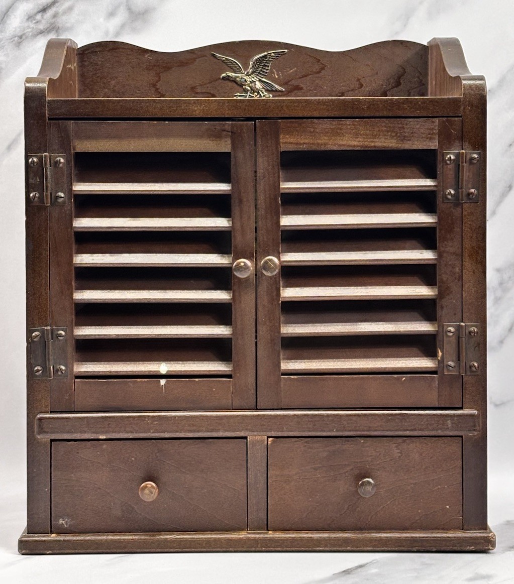 Vintage Audition 906 Americana Spice Chest AM Radio Cabinet Works Japan