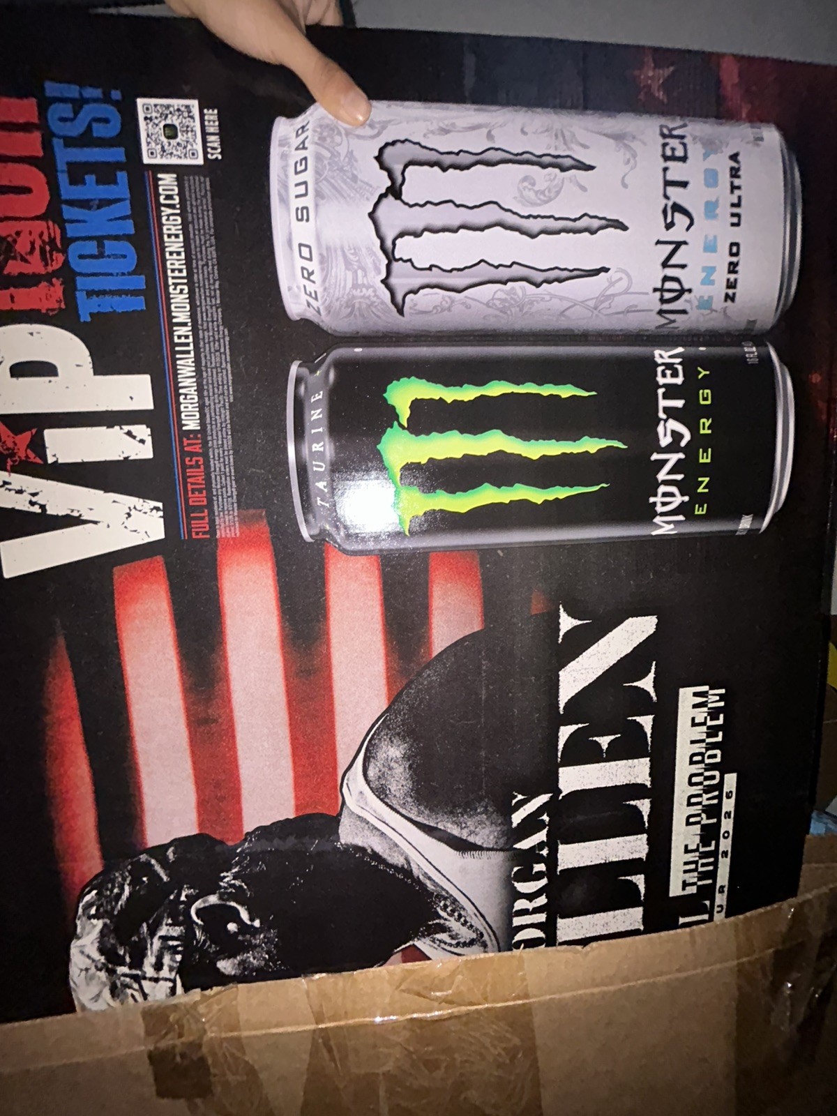 Monster Energy Morgan Wallen Large cardboard display header sign Topper 32 Monster Energy Morgan Wallen Large cardboard display header sign Topper 32