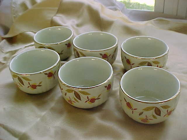 Lot of 6 Vintage Hall\'s Jewel Tea Custard/Berry/Dessert Bowls