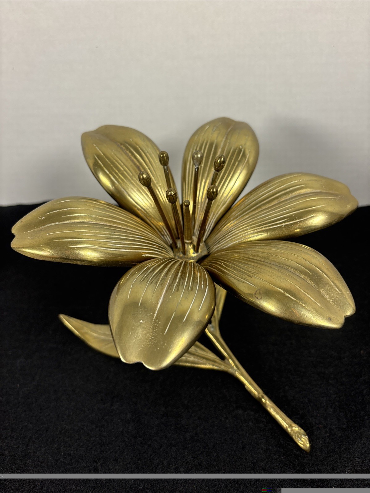 1950s brass flower ashtray