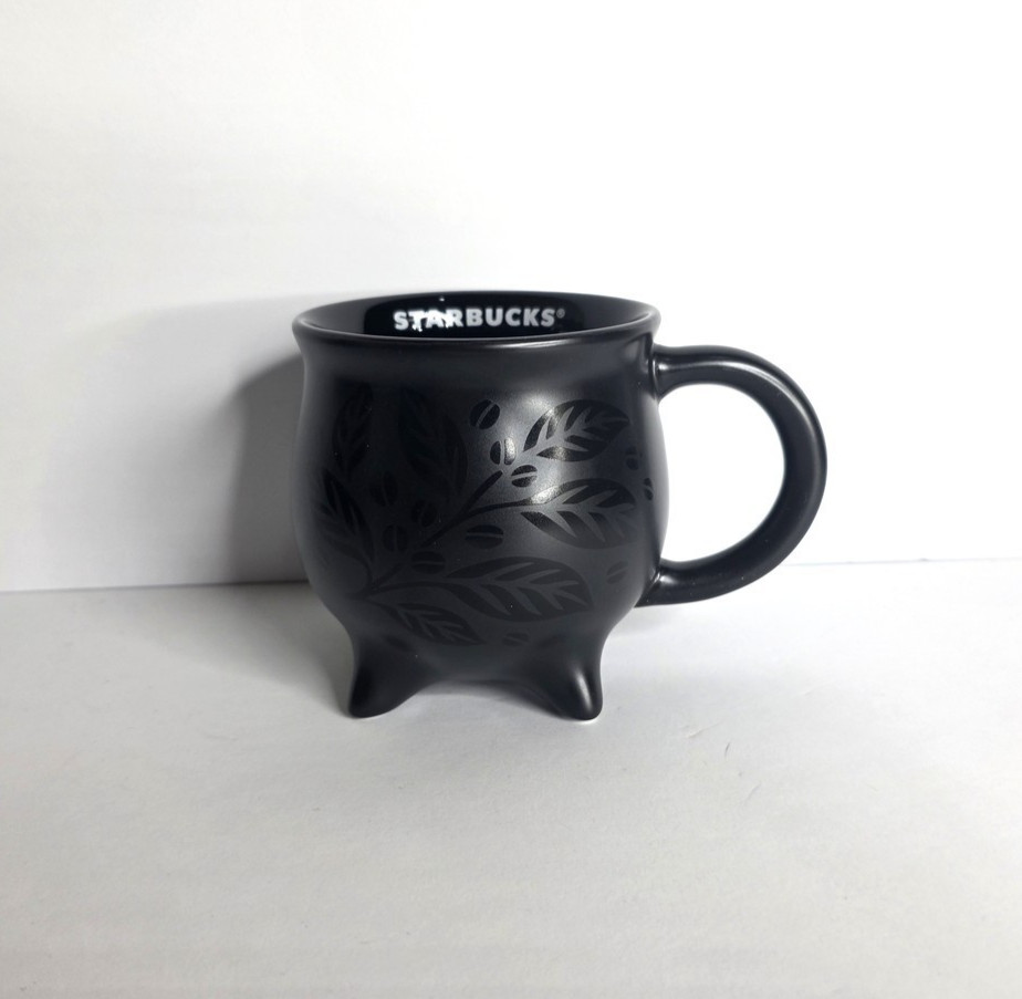 Starbucks 2026 Halloween Black Cauldron Footed Ceramic Mug Coffee Cup 4 Leg NEW