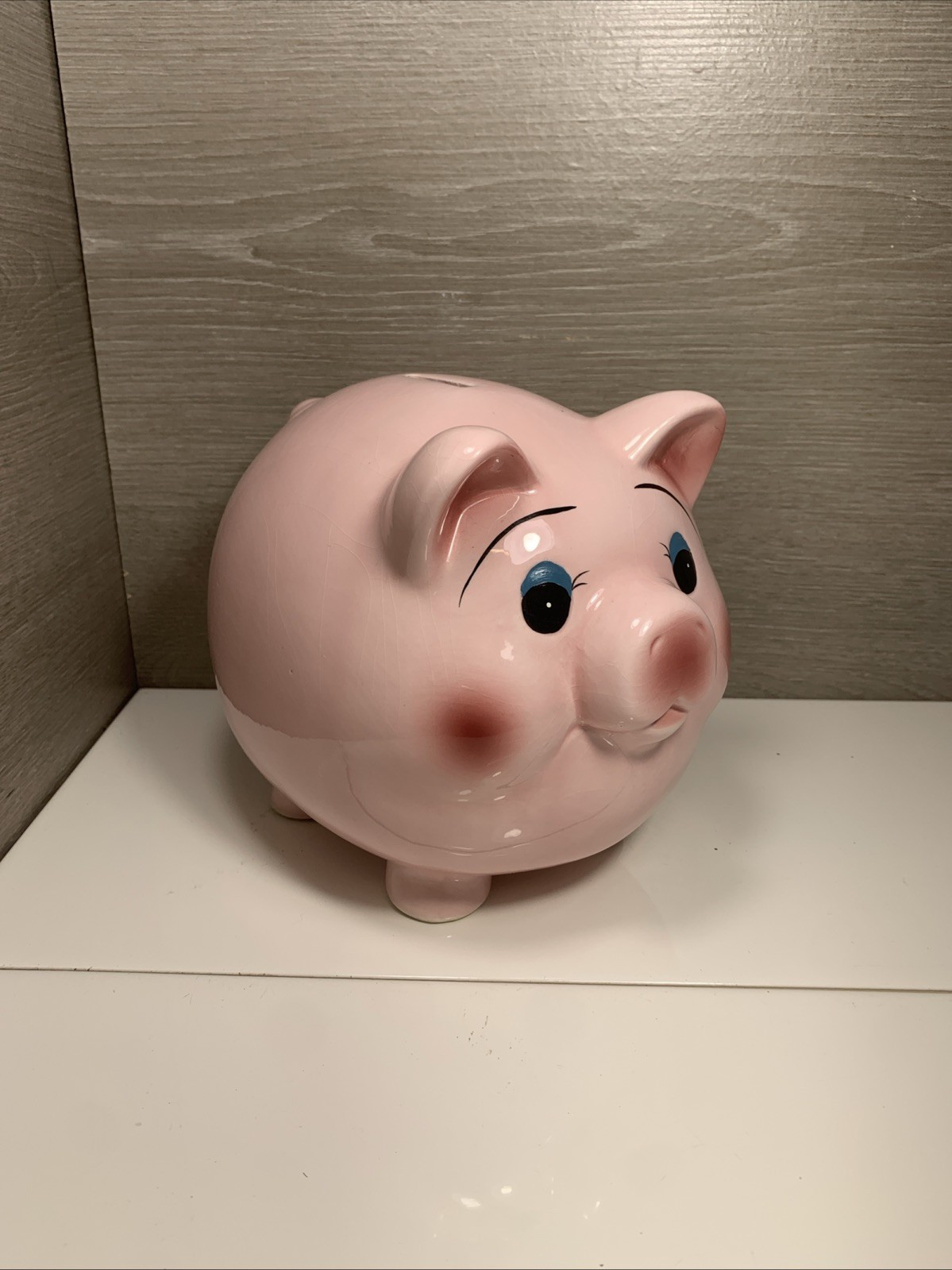 Large Mid Century Vintage Piggy Bank Fat Belly Cute Little Pink Piggy Large Mid Century Vintage Piggy Bank Fat Belly Cute Little Pink Piggy