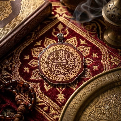 Original Hand Engraved Islamic Calligraphy Carnelian Talismanic Sufi Pendant