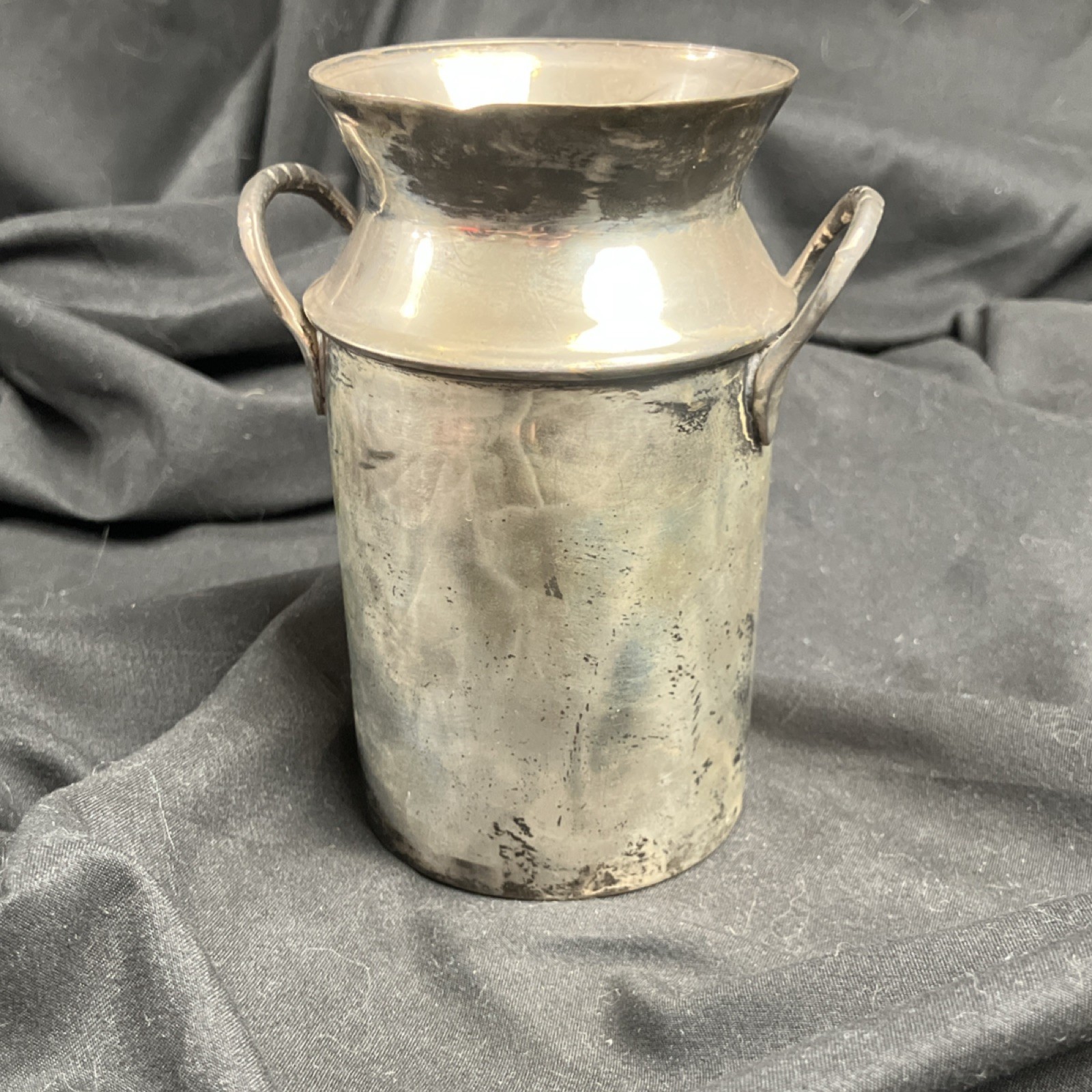 Vintage Two\'s Company Silver plated miniature milk jug cream pitcher 5 inches H