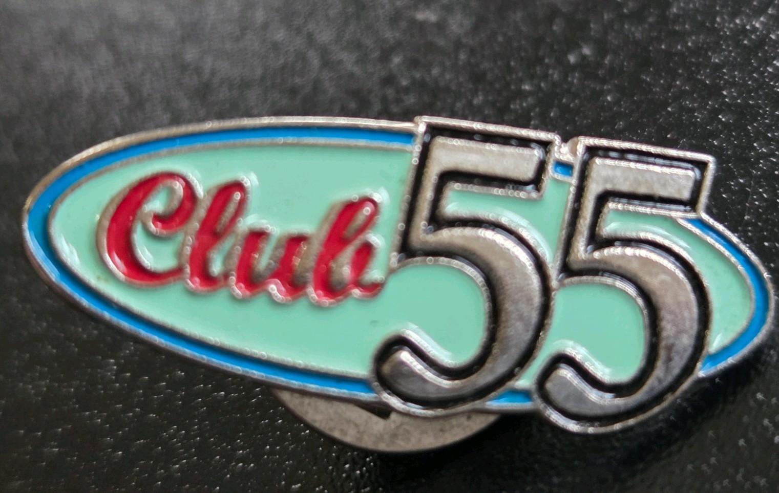 Vintage Disneyland Club 55 Cast Member Pin Teal Red Retro 1955 Charter Employee