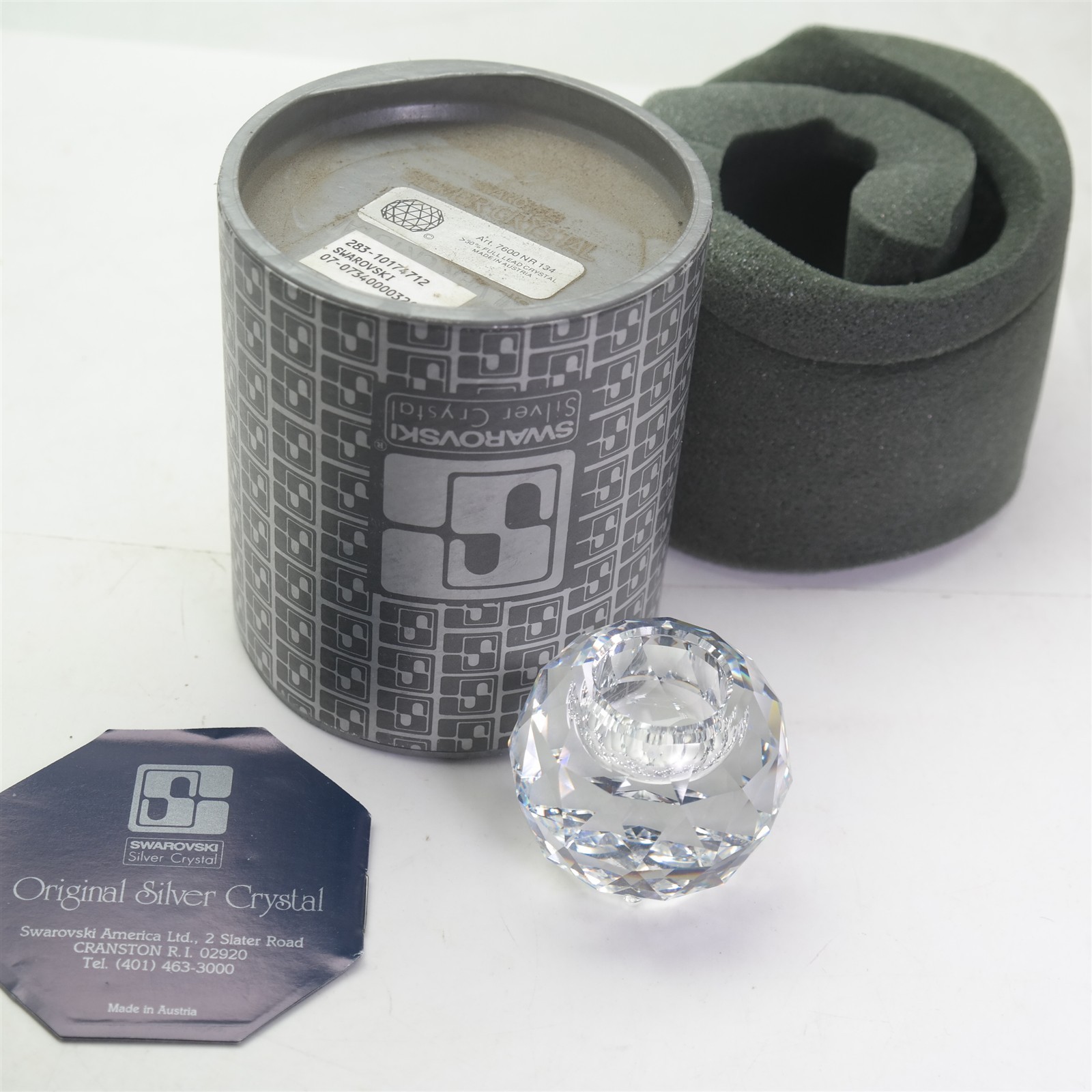 Swarovski Lead crystal candle holder W/ Box Un-used 
