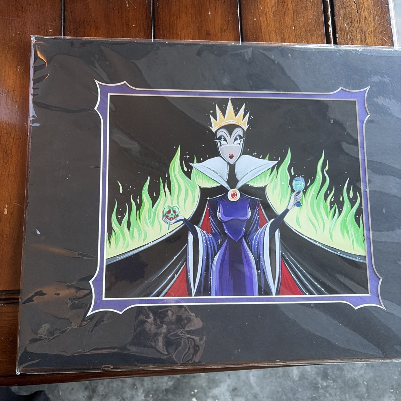 RARE 2021 Disney Parks Stefani Rabideaux Fika Evil Queen FRAMED  PRINT 18x14