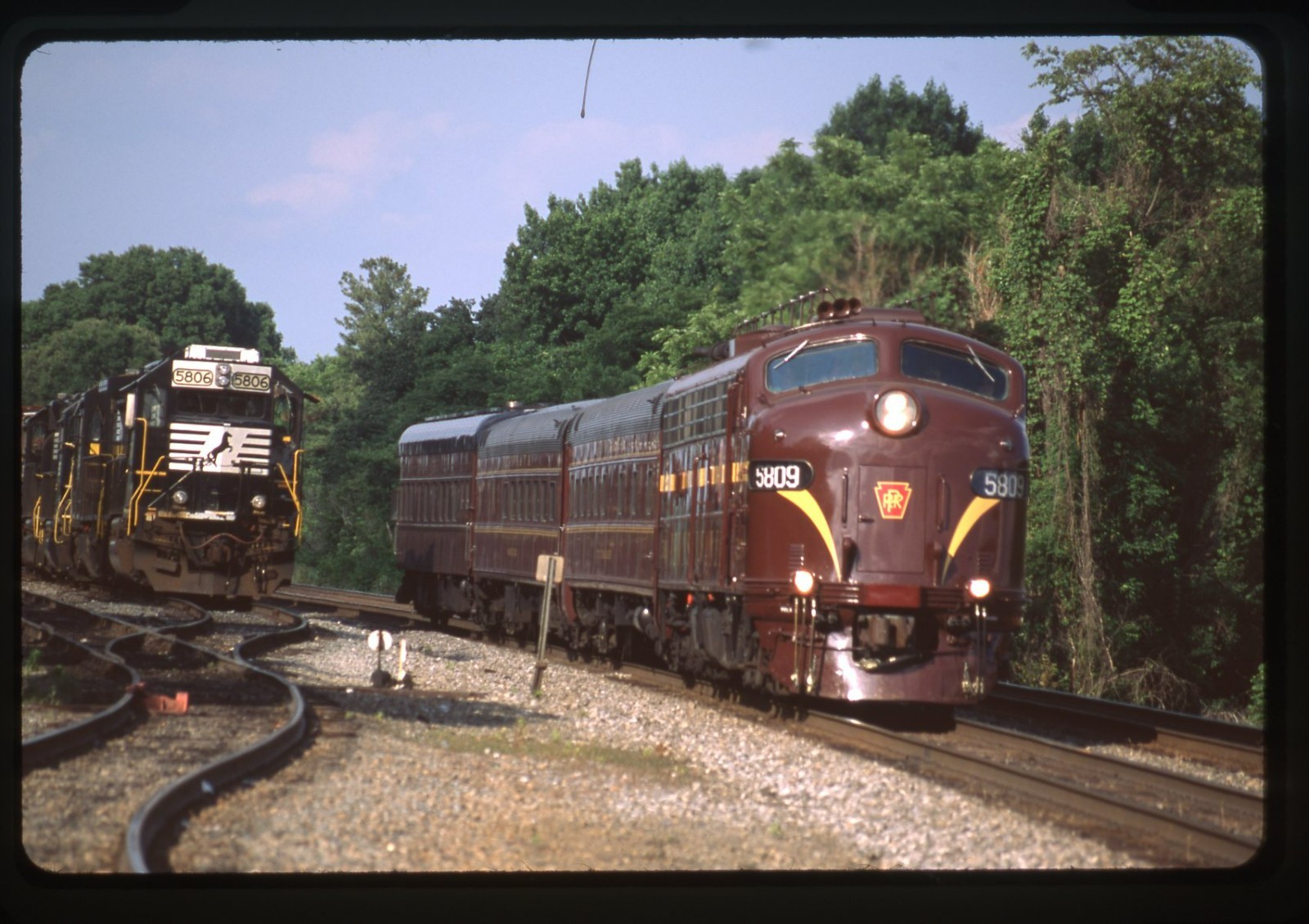 ZM1 ORIGINAL SLIDE PRR PENNSYLVANIA RAILROAD 5809 SPENCER NC NORTH CAROLINA