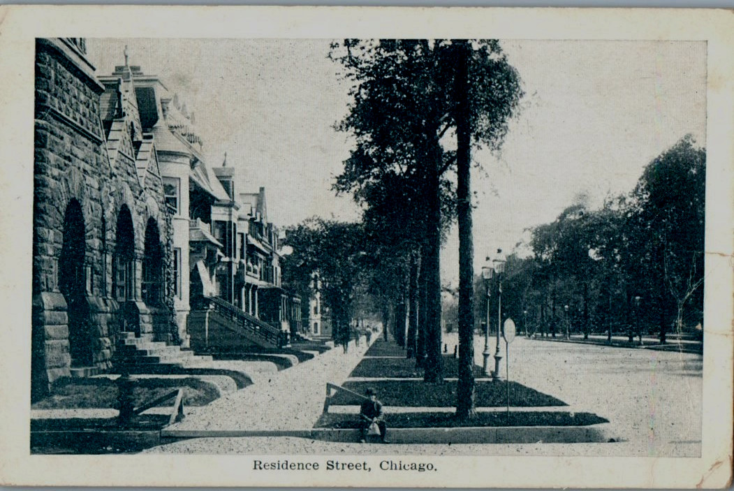 Vintage Postcard 1908 Homes along Residence Street, Chicago, Illinois (IL) Vintage Postcard 1908 Homes along Residence Street, Chicago, Illinois (IL)