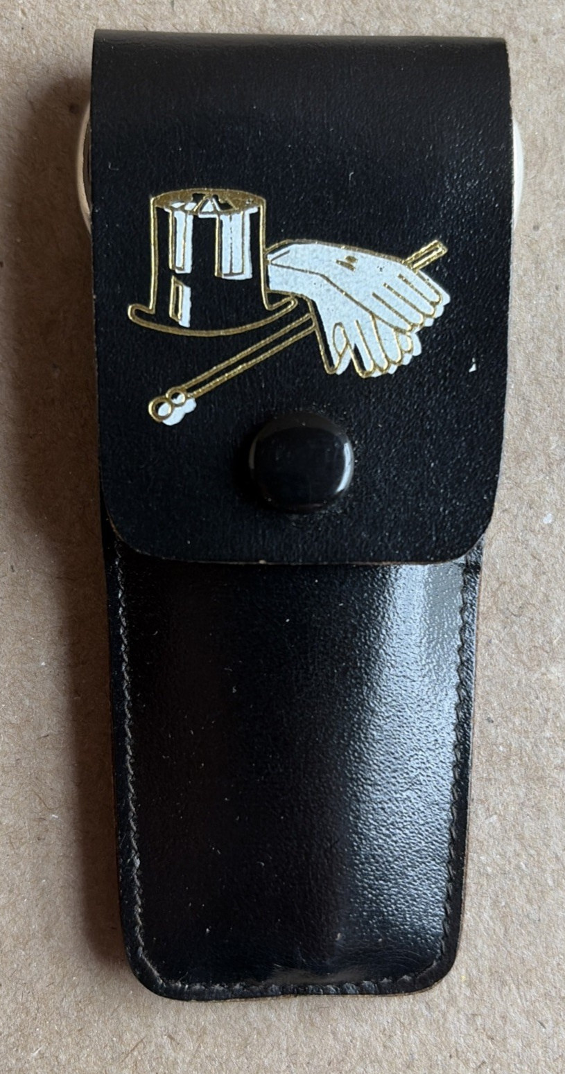 Leather Travel Grooming Kit, Men Made in Austria Magician Hat, Wand, Glove Front