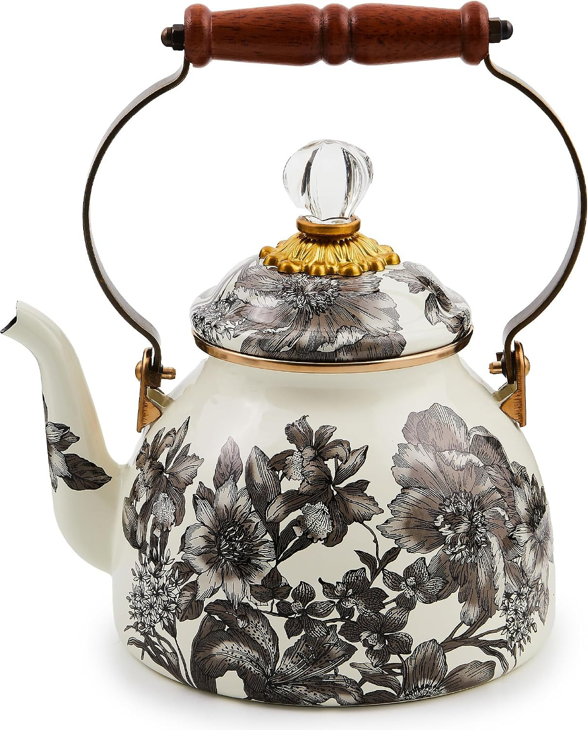 MACKENZIE-CHILDS Tea Kettle, 2 Quarts, Royal English Garden MACKENZIE-CHILDS Tea Kettle, 2 Quarts, Royal English Garden