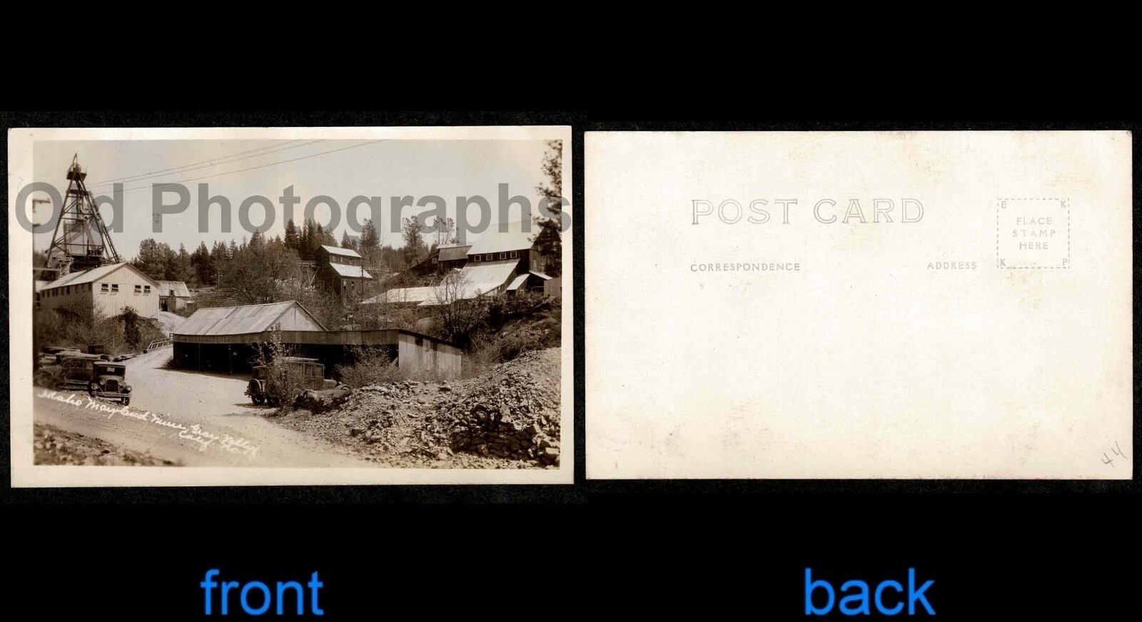 R.P.P.C. IDAHO MARYLAND MINE GRASS VALLEY CALIF.  OLD/VINTAGE PHOTO- AA44