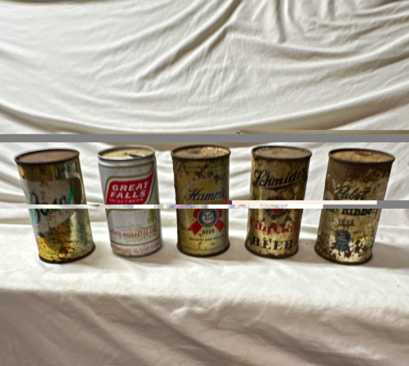 Vintage Pull Tab Beer Can Lot of 5 Pabst Blue Ribbon Hamm\'s Schmidt Busch