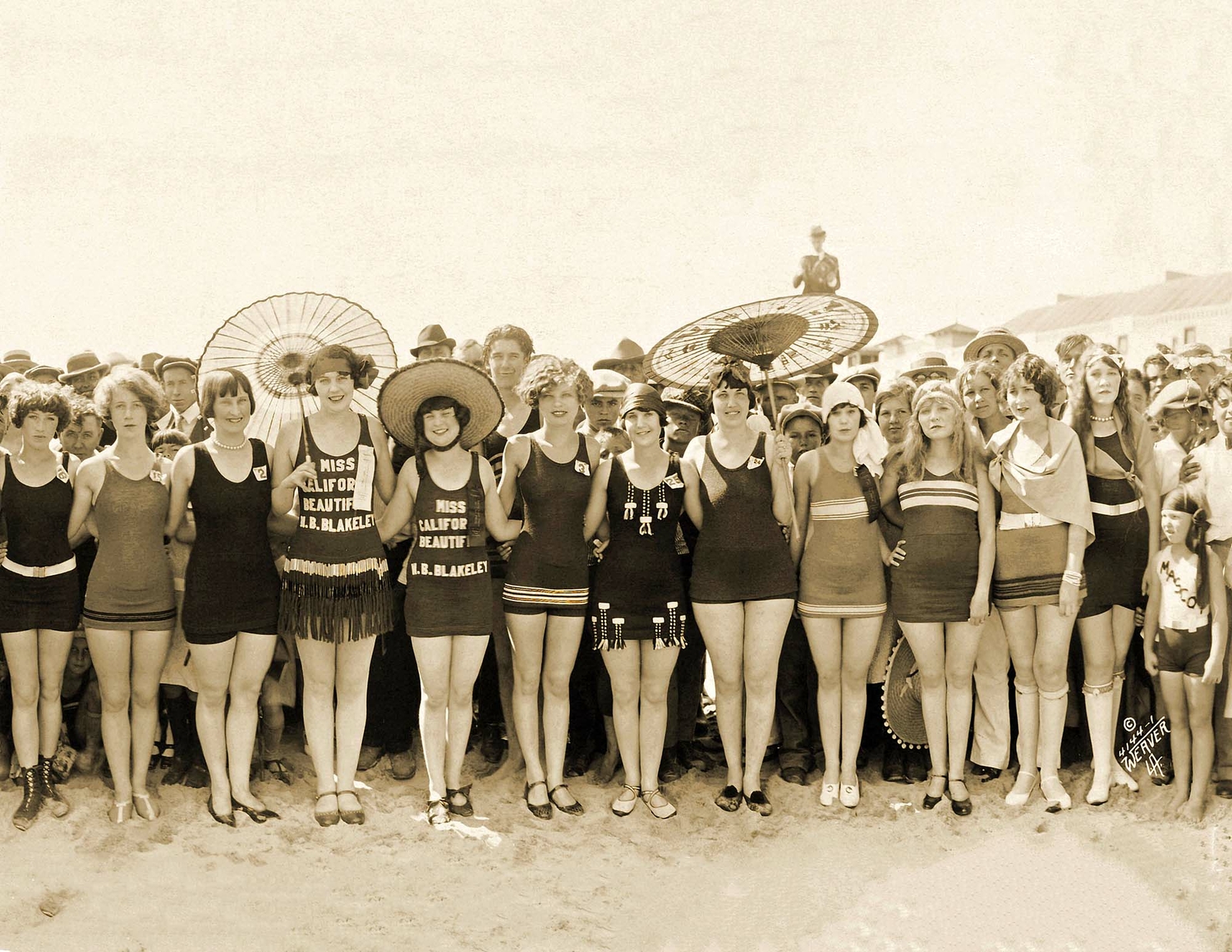 1925 Bathing Beauty Contest, Long Beach, CA Old Photo 8.5