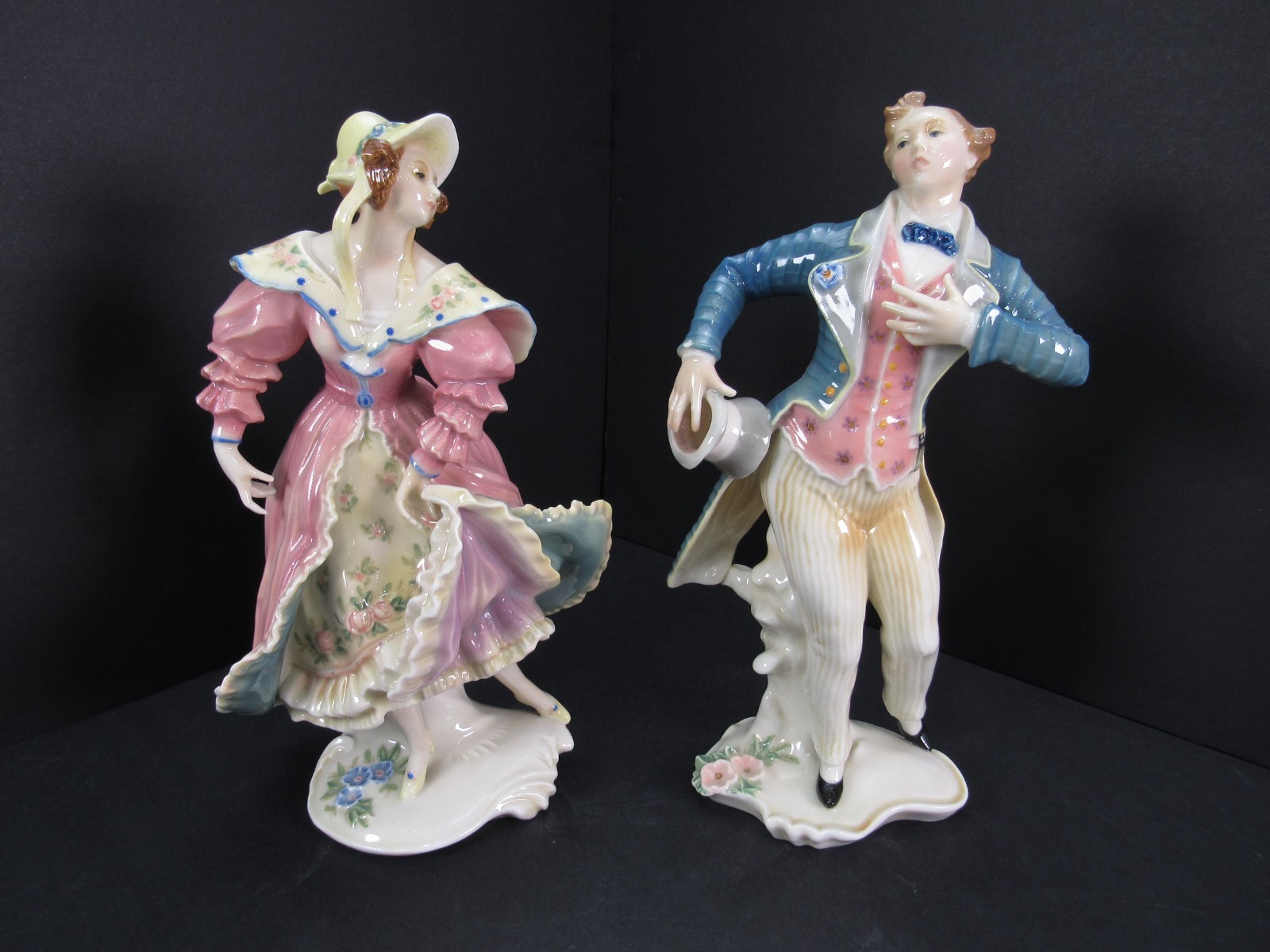 Vintage Karl Ens German Porcelain Figurines Courtier Couple AS-IS Cuff Chip