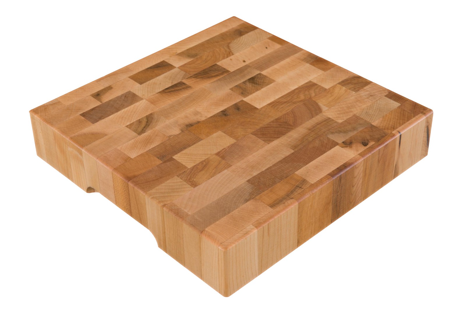 Labell Boards Maple End Grain Butcher Block with Rubber Feet, 10x10x2'', L10102