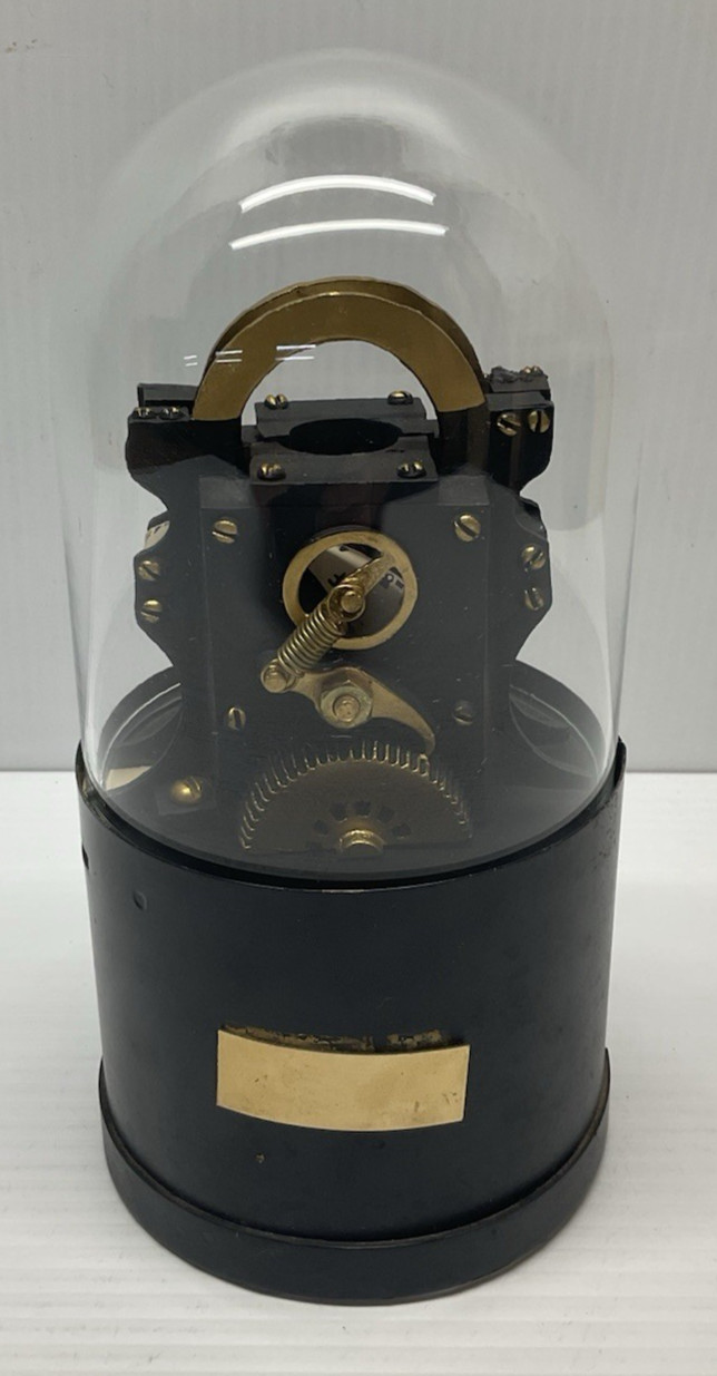 Vintage Edison Stock Ticker Tape Dispenser Replica Coin Bank w/ Glass Dome Vintage Edison Stock Ticker Tape Dispenser Replica Coin Bank w/ Glass Dome