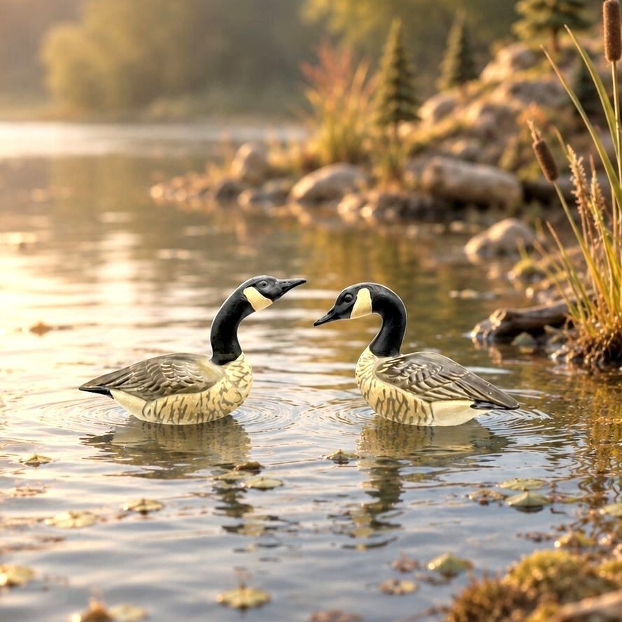 Hagen-Renaker Retired Miniature Figurine Stoneware Specialty Geese Pair Hagen-Renaker Retired Miniature Figurine Stoneware Specialty Geese Pair