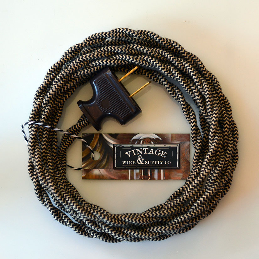 Riverbed Cotton Cloth Covered Wire Vintage Rewire Kit Lamp Cord Fan Riverbed Cotton Cloth Covered Wire Vintage Rewire Kit Lamp Cord Fan