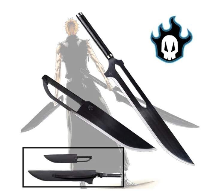 Anime Bleach Swords The Latest Ichigo\'s Sword Twin Set Zangetsu Banki Blade HCS Anime Bleach Swords The Latest Ichigo\'s Sword Twin Set Zangetsu Banki Blade HCS