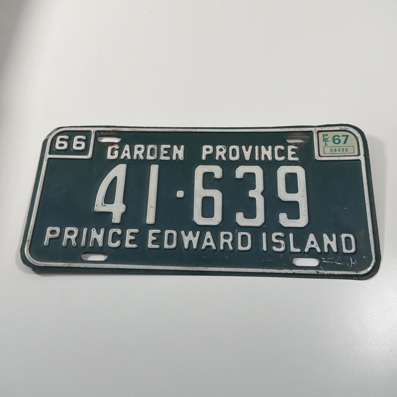 1966 Prince Edward Island License Plate 1967 EXP Green Original Garden Province