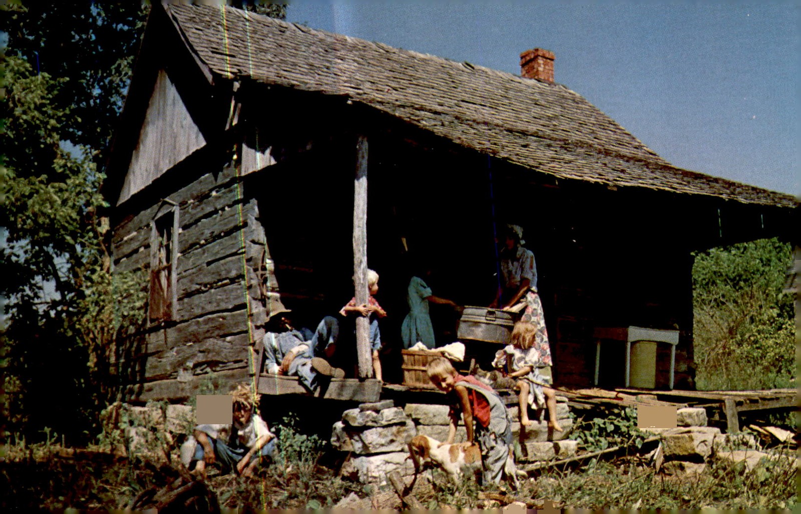 Hillbilly, Family, Ozarks, 1952, DePew Photo, Panorama Publishers, Postcard