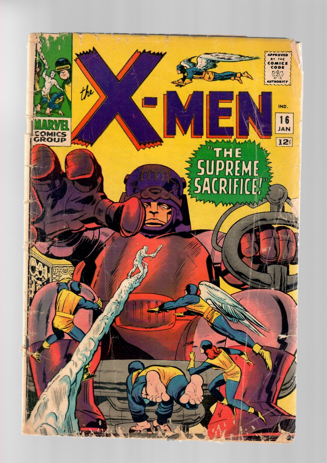 X-Men #16 3rd Appearance Sentinels Stan Lee Jack Kirby Art Marvel 1966