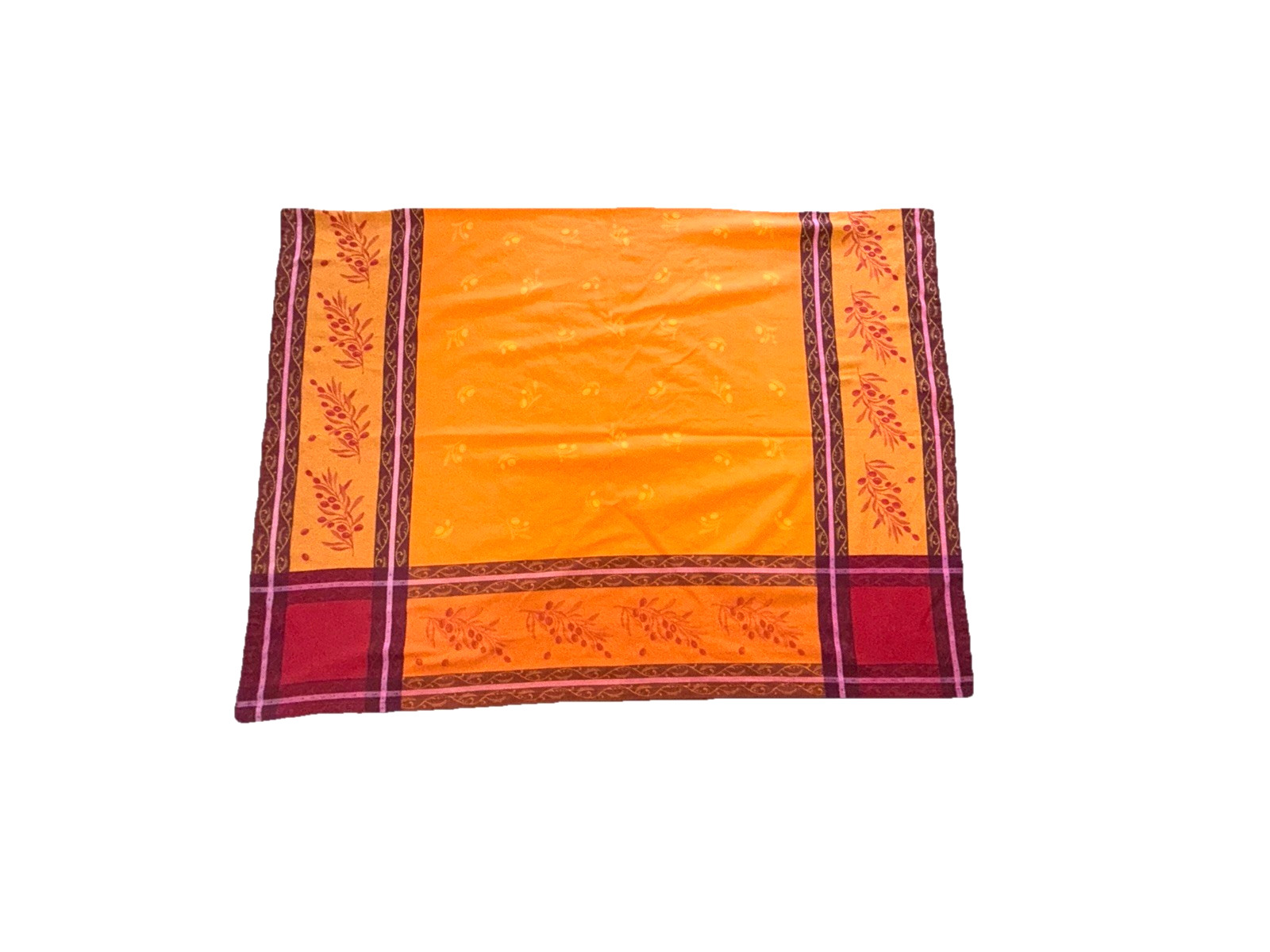 Stunning Rare Williams Sonoma Tablecloth Jacquard Olives Orange French Provencal