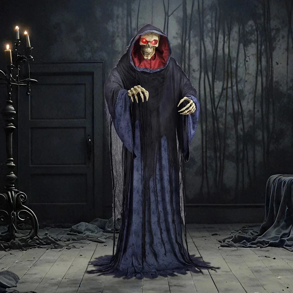 6.8 Ft Animated Rise Up Reaper Halloween Prop Light Sound Motion 6.8 Ft Animated Rise Up Reaper Halloween Prop Light Sound Motion