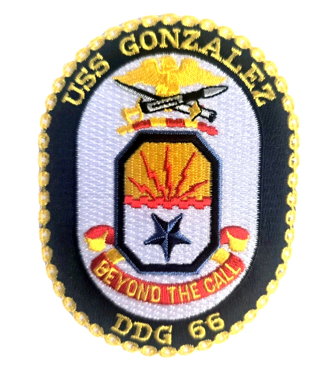 USS  Gonzalez DDG 66 Patch  4 inch x 3 inch Sew On