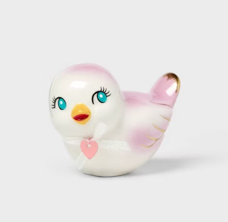 Retro Vintage Valentine Happy Valentines Day Figurine Love Bird Ceramic Figurine