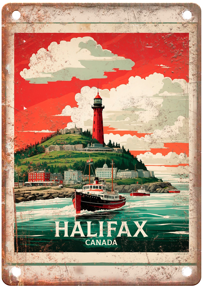 Vintage Halifax Canada Retro Look Travel Poster Metal Sign T2870