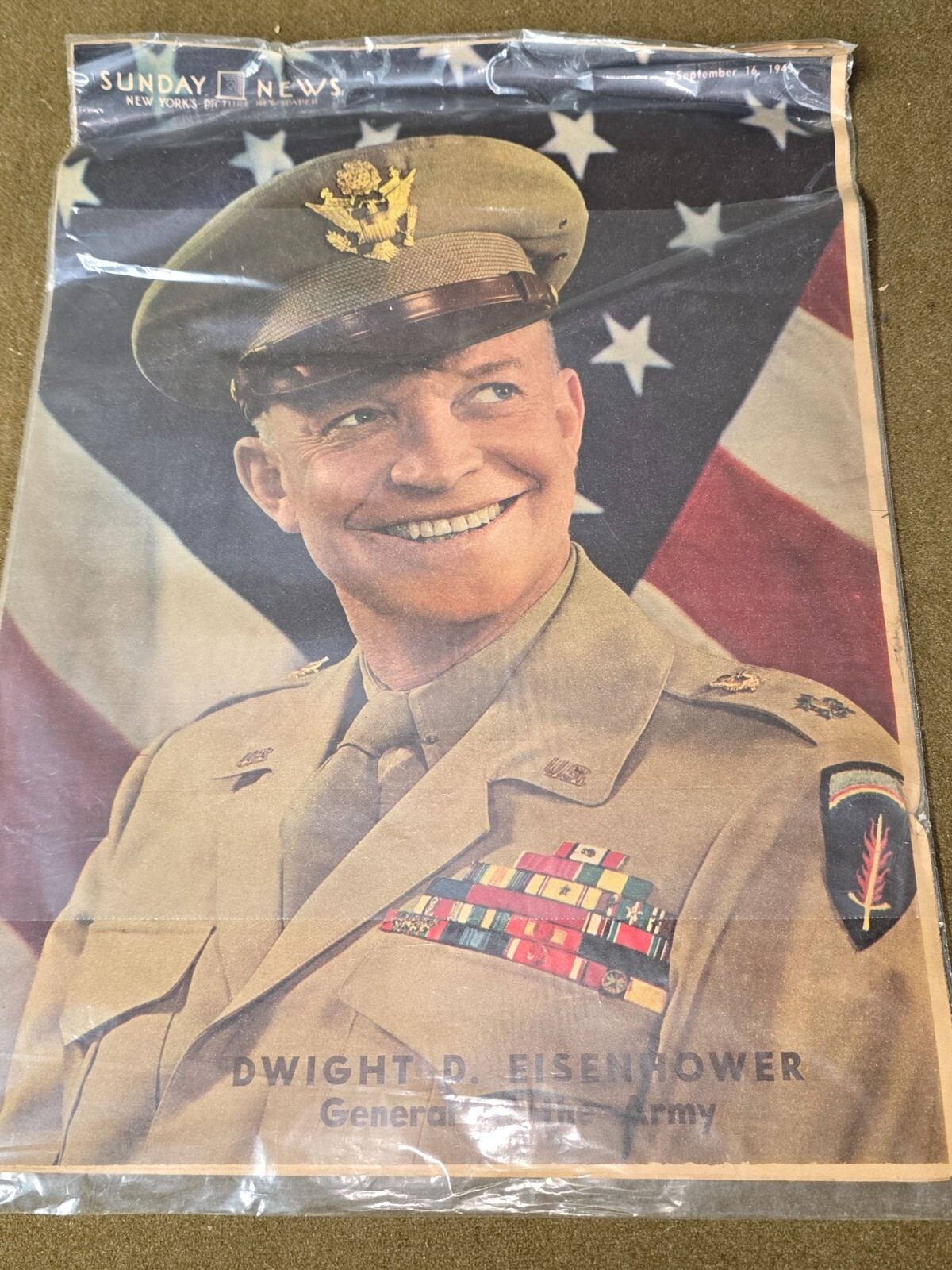 WWII Era Full Page Ike Image Dated 1945