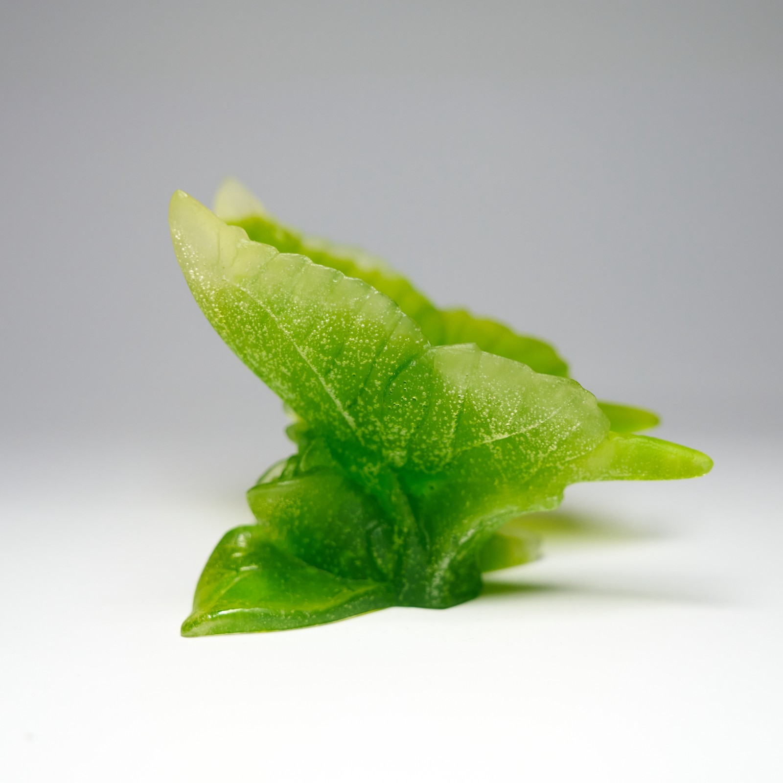 Daum France Pâte-de-Verre Green Butterfly Figurine – Chartreuse Crystal – Mint w