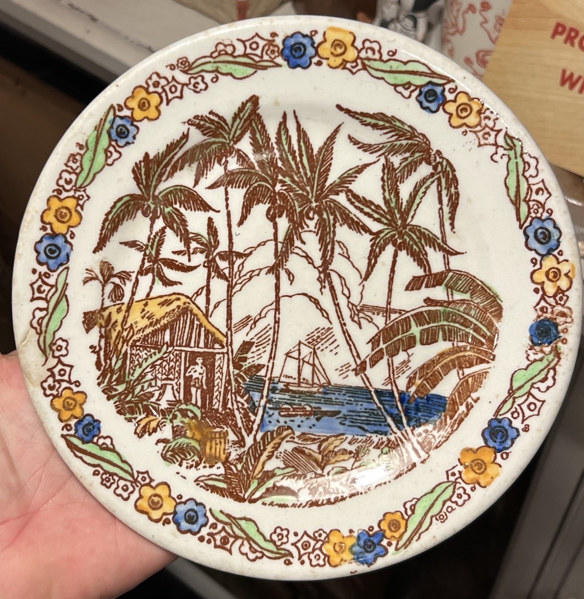 Rare Vintage 1930’s-40’s Tepco Trader Vic’s Hawaiiana Tiki Plate