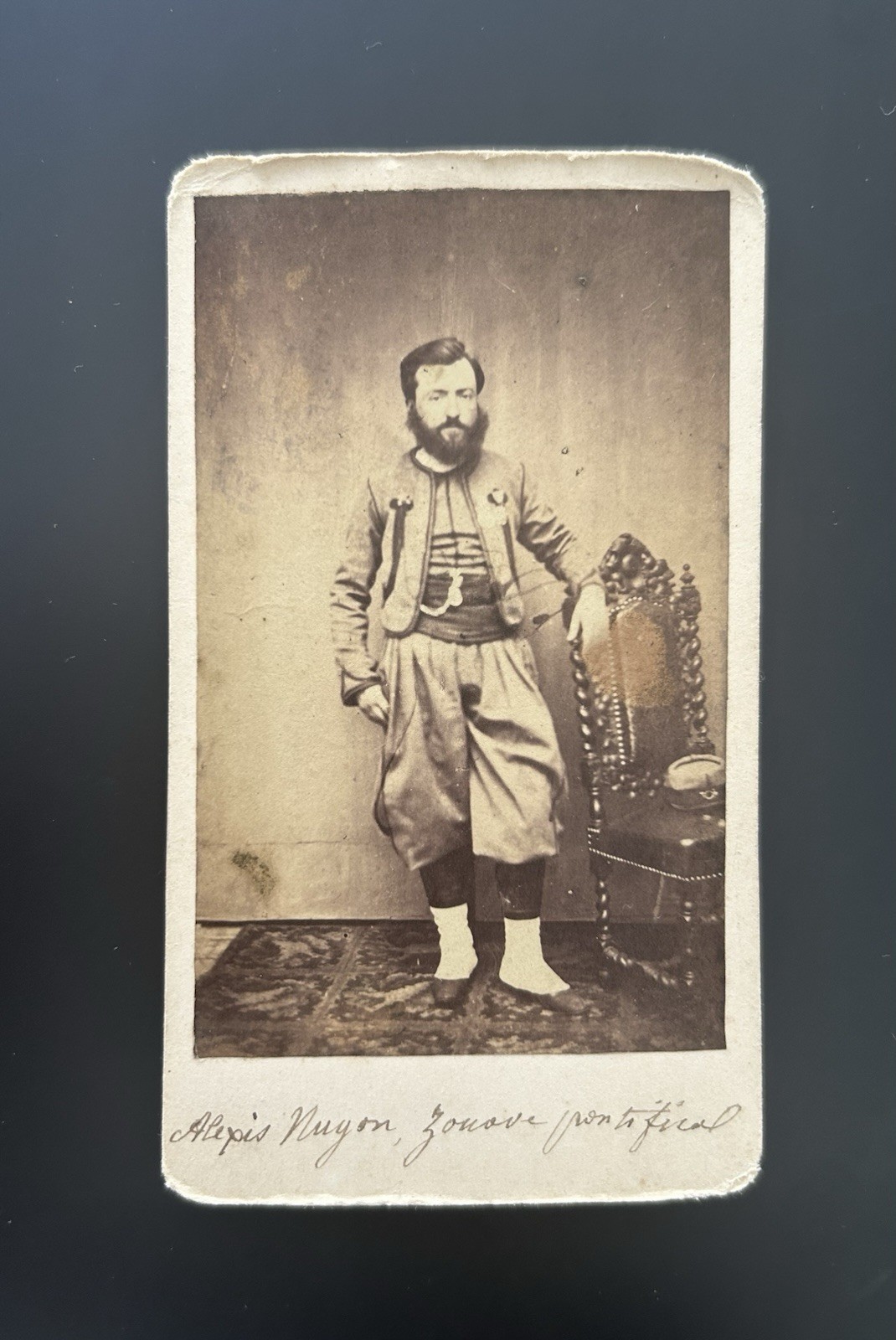 Military - Pontifical Zouave - Manuscript Inscription - CDV