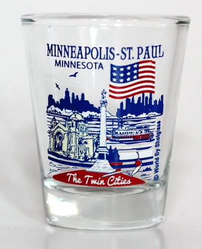 MINNEAPOLIS - ST.PAUL MINNESOTA GREAT AMERICAN CITIES COLLECTION SHOT GLASS