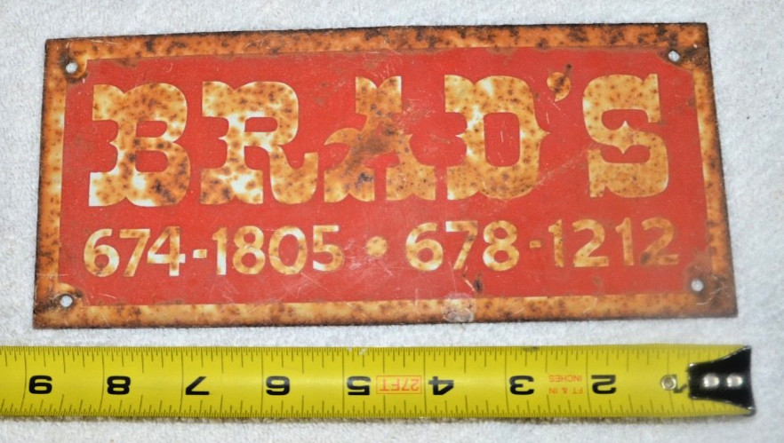 Vintage Brad\'s Rentals  Metal Sign 9\